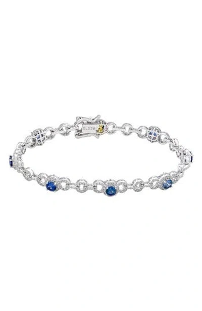 Suzy Levian Lab Created Sapphire Tennis Bracelet In Red