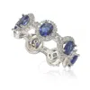Suzy Levian Oval-cut Blue Sapphire Cubic Zirconia In Sterling Silver Stackable Band