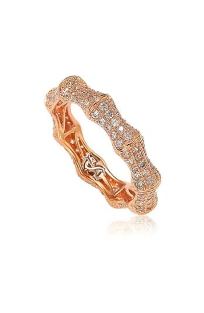 SUZY LEVIAN SUZY LEVIAN PAVÉ CUBIC ZIRCONIA BAMBOO ETERNITY RING