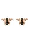 Suzy Levian Yellow Sterling Silver Cubic Zirconia Bumble Bee Earrings