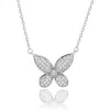Suzy Levian Pavé Cubic Zirconia Butterfly Pendant Necklace In Metallic