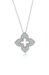 Suzy Levian Pavé Cubic Zirconia Clover Pendant Necklace