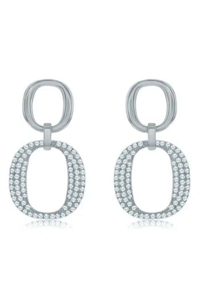 Suzy Levian Pavé Cubic Zirconia Drop Earrings