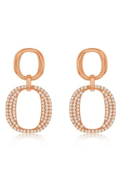 Suzy Levian Pavé Cubic Zirconia Drop Earrings