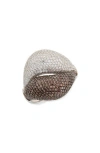 Suzy Levian Pavé Cubic Zirconia Ring In Brown