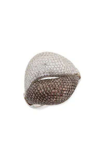 Suzy Levian Pavé Cubic Zirconia Ring In Brown