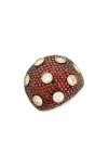 Suzy Levian Pavé Cubic Zirconia Ring In Red