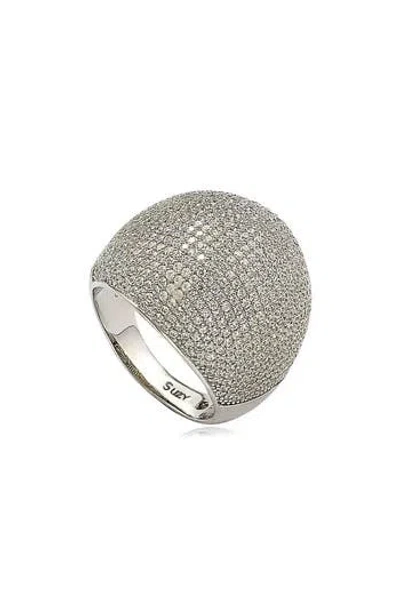 Suzy Levian Pavé Cubic Zirconia Ring In White