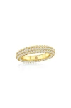 Suzy Levian Sterling Silver Cubic Zirconia Pave Round Eternity Band