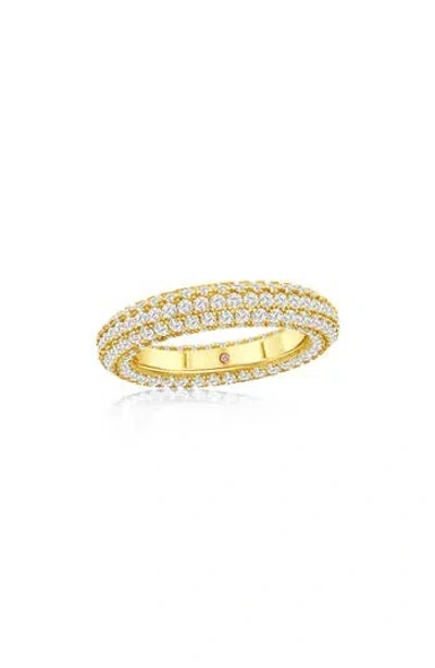 Suzy Levian Pavé Cubic Zirconia Round Eternity Band Ring