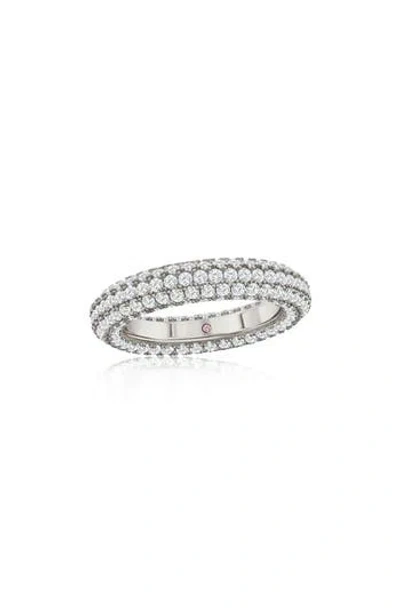 Suzy Levian Pavé Cubic Zirconia Round Eternity Band Ring
