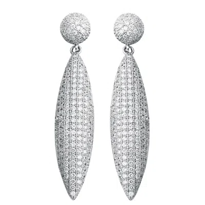 Suzy Levian Pave Cubic Zirconia Sterling Silver Earrings