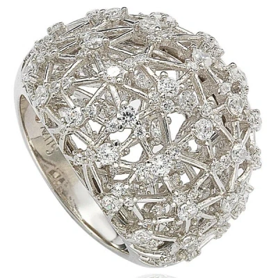 Suzy Levian Pave Cubic Zirconia Sterling Silver Ring In White