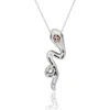 Suzy Levian Pavé Cubic Zirconia Wild Snake Pendant Necklace In Metallic