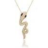 Suzy Levian Pavé Cubic Zirconia Wild Snake Pendant Necklace In Gold