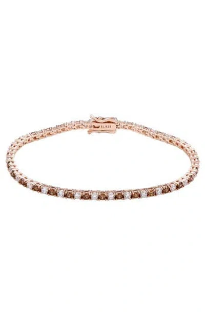 Suzy Levian Pavé Tennis Bracelet In Brown