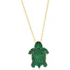 Suzy Levian Pavé Turtle Pendant Necklace