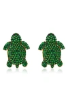 Suzy Levian Pavé Turtle Stud Earrings