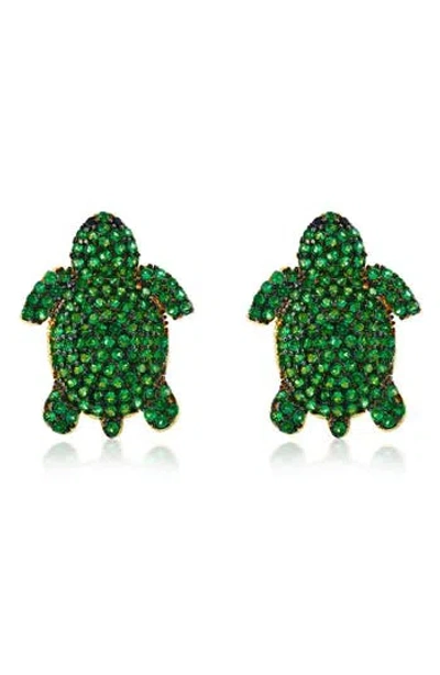 Suzy Levian Pavé Turtle Stud Earrings