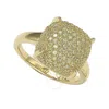 Suzy Levian Pave Yellow Cubic Zirconia In Golden Sterling Silver Ring In White