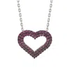 Suzy Levian Pink Cubic Zirconia Sterling Silver Heart Pendant In Red