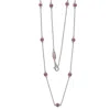 Suzy Levian Pink Sapphire 1.80cttw Sterling Silver Station Necklace In Black