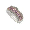 Suzy Levian Pink Sapphire And Diamond Accent In Sterling Silver Wavy Ring