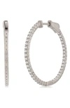 Suzy Levian Rose Cubic Zirconia Hoop Earrings