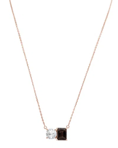 Suzy Levian Rose Gold Over Silver 5.00 Ct. Tw. Gemstone Toi Et Moi Necklace