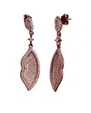 Suzy Levian Rose Gold Vermeil Cz Dangle Earrings