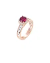 Suzy Levian Rose Gold Vermeil Cz Ring