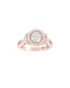 Suzy Levian Rose Gold Vermeil Cz Ring