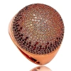Suzy Levian Rose Goldtone Sterling Silver Cubic Zirconia Dome Ring In Pink