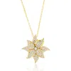 Suzy Levian Rose Pavé Cubic Zirconia Flower Pendant Necklace