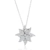 Suzy Levian Rose Pavé Cubic Zirconia Flower Pendant Necklace