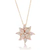 Suzy Levian Rose Pavé Cubic Zirconia Flower Pendant Necklace