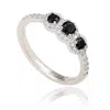 Suzy Levian Rose Sterling Silver Brown Cubic Zirconia Petite Ring In Metallic