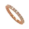 Suzy Levian Rose Sterling Silver Cubic Zirconia Pave U Shape Setting Eternity Band In Silver