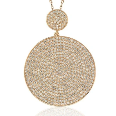 Suzy Levian Rose Sterling Silver Cubic Zirconia Pendant In Gold