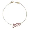 Suzy Levian Rose Sterling Silver Pink Sapphire And Diamond Accent Love Bracelet