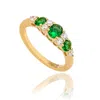 Suzy Levian Rose Sterling Silver Red White Cubic Zirconia Graduating Ring In Gold