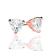 Suzy Levian Rose Sterling Silver Trillion Shape Cubic Zirconia Studs In Silver
