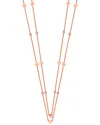Suzy Levian Rose-tone Silver 3.90 Ct. Tw. Sapphire & 7-7.5mm Pearl 46in Necklace