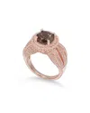 Suzy Levian Rosed Silver 4.37 Ct. Tw. Gemstone Statement Ring In Gold