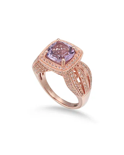 Suzy Levian Rosed Silver 4.59 Ct. Tw. Gemstone Statement Ring
