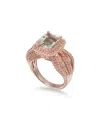 Suzy Levian Rosed Silver 4.60 Ct. Tw. Gemstone Statement Ring In Gold