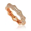 Suzy Levian Rosed Sterling Silver Cubic Zirconia Eternity Band - Pink In White