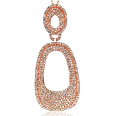 Suzy Levian Rosed Sterling Silver Cubic Zirconia Pendant