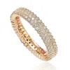Suzy Levian Rosed Sterling Silver Micro-pave White Cubic Zirconia Eternity Band