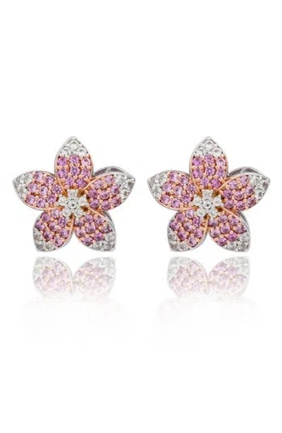 SUZY LEVIAN SUZY LEVIAN SAPPHIRE FLOWER STUD EARRINGS